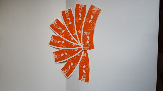 Κίνα Πορτοκαλί λογότυπο εκτύπωση προσαρμοσμένο χαρτί ανεμιστήρα Κύπελλο / χαρτί κενό / χαρτί φύλλο για φλυτζάνια εγγράφου προμηθευτής