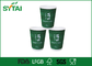 Green S Tea Disposable Paper Coffee Cups With Lids , Triple Walled
