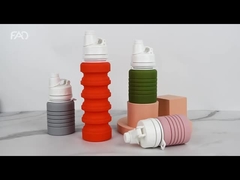 Φαγητό PP Σιλικόνη μπουκάλι νερού Δυνατό να αναδιπλωθεί 350ml 550ml 750ml