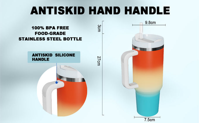 40oz Σιλικόνη μπότες Straw Cover Cap Ταξιδιωτικό καφέ κούπα Stanley ατσάλινο φλιτζάνι με λαβή 5